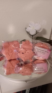 Image 2 of Strawberry Rose Heart Soap (Handmade, 4oz)