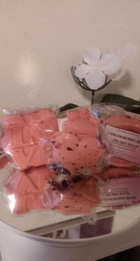Image 3 of Strawberry Rose Heart Soap (Handmade, 4oz)