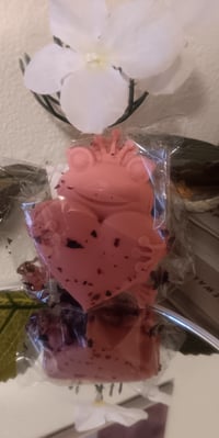 Image 4 of Strawberry Rose Heart Soap (Handmade, 4oz)