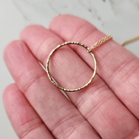 Image 4 of 14k Gold filled open circle necklace - Nova