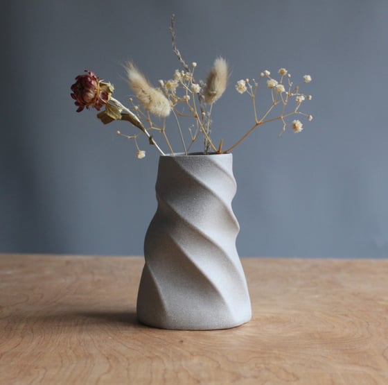 Image of Extra Small Grey Twist Vessel