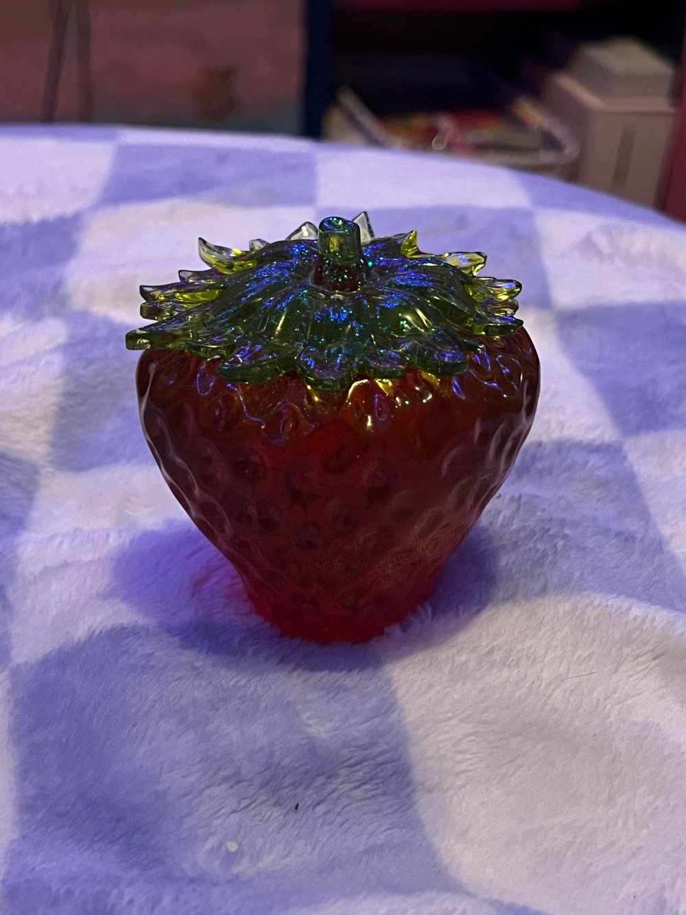 Image of Red strawberry jar