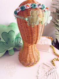 Image 3 of RTS Lucky Boho Babe Stevie Headband- White-Green-White