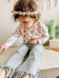 Image 5 of RTS Lucky Boho Babe Stevie Headband- White-Green-White