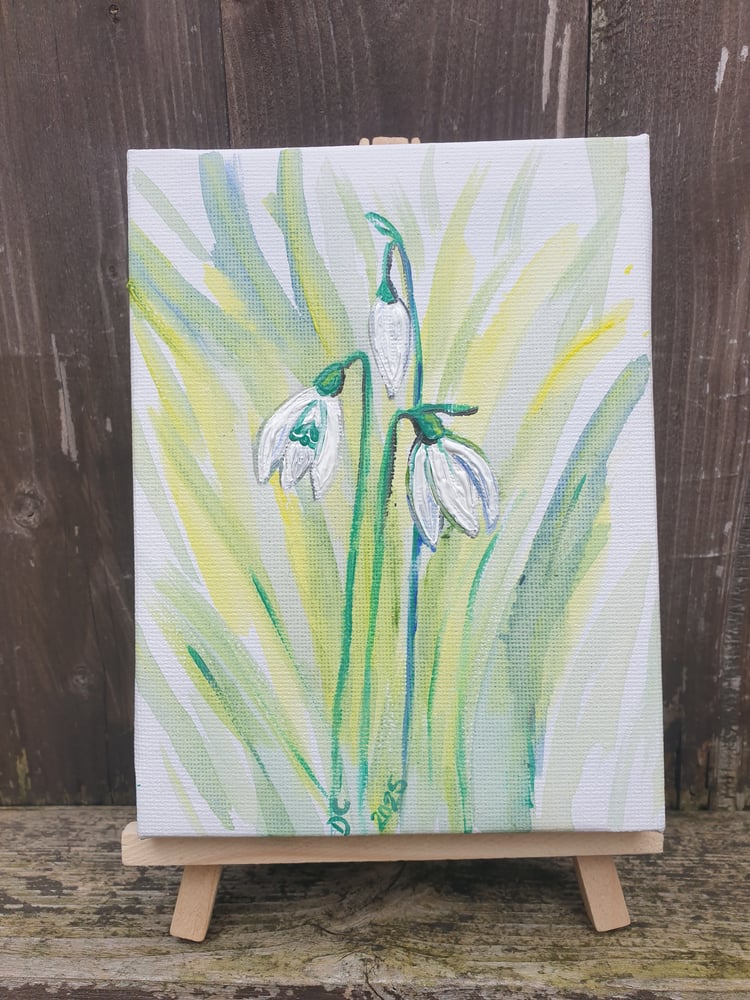 Image of Original snowdrop painting