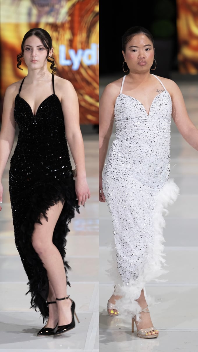 Image of Sequins on Velvet Prom Dress
