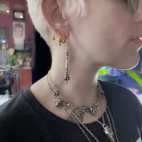 Image 2 of READY TO SHIP: Mace earrings in sterling silver (mutual aid fundraiser/limited edition)