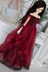 Image 2 of LIMITED - Red and black lace gown for MNF/PetiteMarionette girls