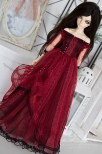 Image 1 of LIMITED - Red and black lace gown for MNF/PetiteMarionette girls