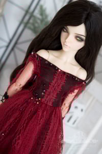 Image 4 of LIMITED - Red and black lace gown for MNF/PetiteMarionette girls