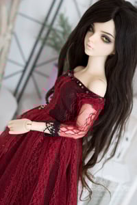 Image 5 of LIMITED - Red and black lace gown for MNF/PetiteMarionette girls