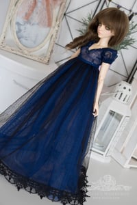Image 1 of LIMITED - Black and blue soft tulle gown for MNF/PetiteMarionette girls