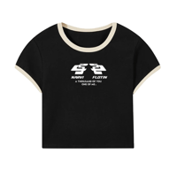 WOMENS PURPLE CLOUD + NARVI FLOTIN P2 CROP T SHIRT