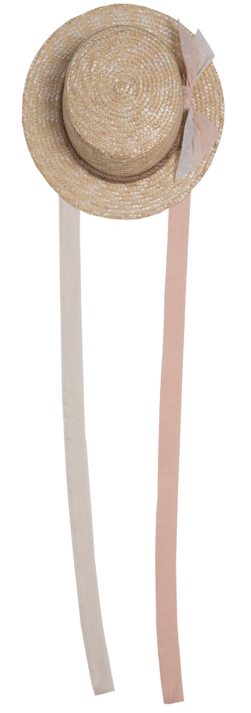 Image of THE CLASSIC CANOTIER HAT rose and off white