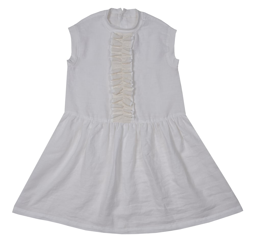 Image of linen DRESS SARA off white