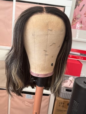 Image of ASHIMARY LAYERED CHUNKY HIGHLIGHTED YAKI STRAIGHT WIG -HUMAN HAIR 