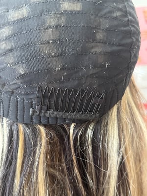 Image of ASHIMARY LAYERED CHUNKY HIGHLIGHTED YAKI STRAIGHT WIG -HUMAN HAIR 