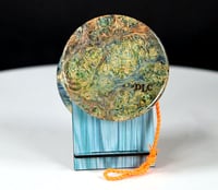 Image 1 of Stabilized & Dyed Boxelder Burl wood yo-yo, #2025-064