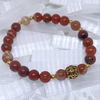 Image 3 of Red Jasper Bracelet w/Gold Accents