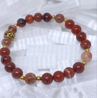 Image 2 of Red Jasper Bracelet w/Gold Accents
