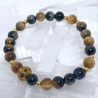 Image 1 of Yellow & Blue Tiger's Eye Bracelet
