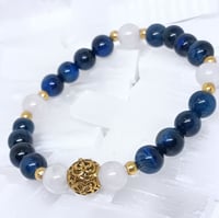 Image 3 of Blue Tiger's Eye & Rose Quartz Bracelet
