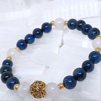 Image 1 of Blue Tiger's Eye & Rose Quartz Bracelet