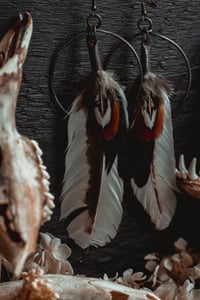 Image 4 of White feather earrings