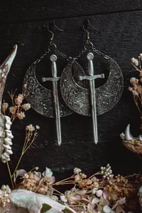 Image 6 of swords and moons earring