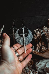 Image 7 of swords and moons earring