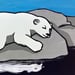 Image of POLAR BEAR ON THE ROCKS ART PRINT