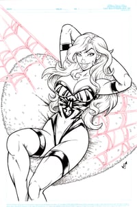 Image 1 of WHITE WIDOW Valentine's Day 11x17 Original Artwork + Patch