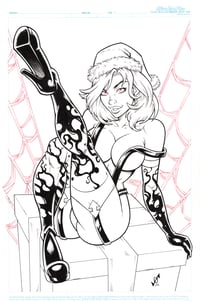 Image 1 of WHITE WINDOW Christmas 11x17 Original Artwork + Patch