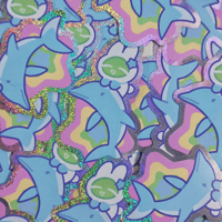 Image 1 of sputnik & dolphin holo stickers