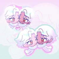 Image 1 of jayvik heart buttons & keychains