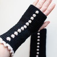 Image 1 of Wrist Worms, Black w off-white dots