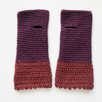 Image 2 of Wrist Worms, Wool, Grape & Maroon