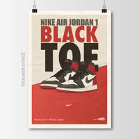 Image 1 of Sneaker Poster Air Jordan 1 “Black Toe”