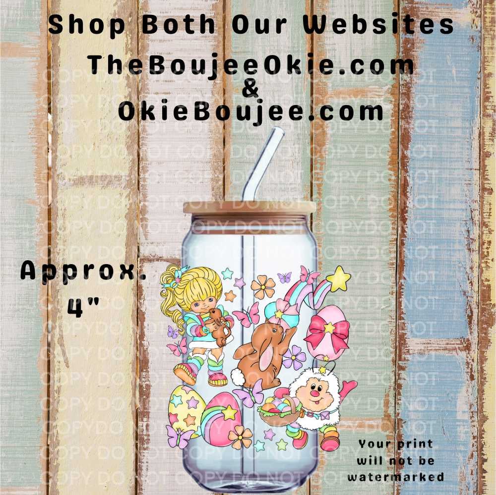 Image of Rainbow Bright Easter Double-Sided UV DTF Decal   T16