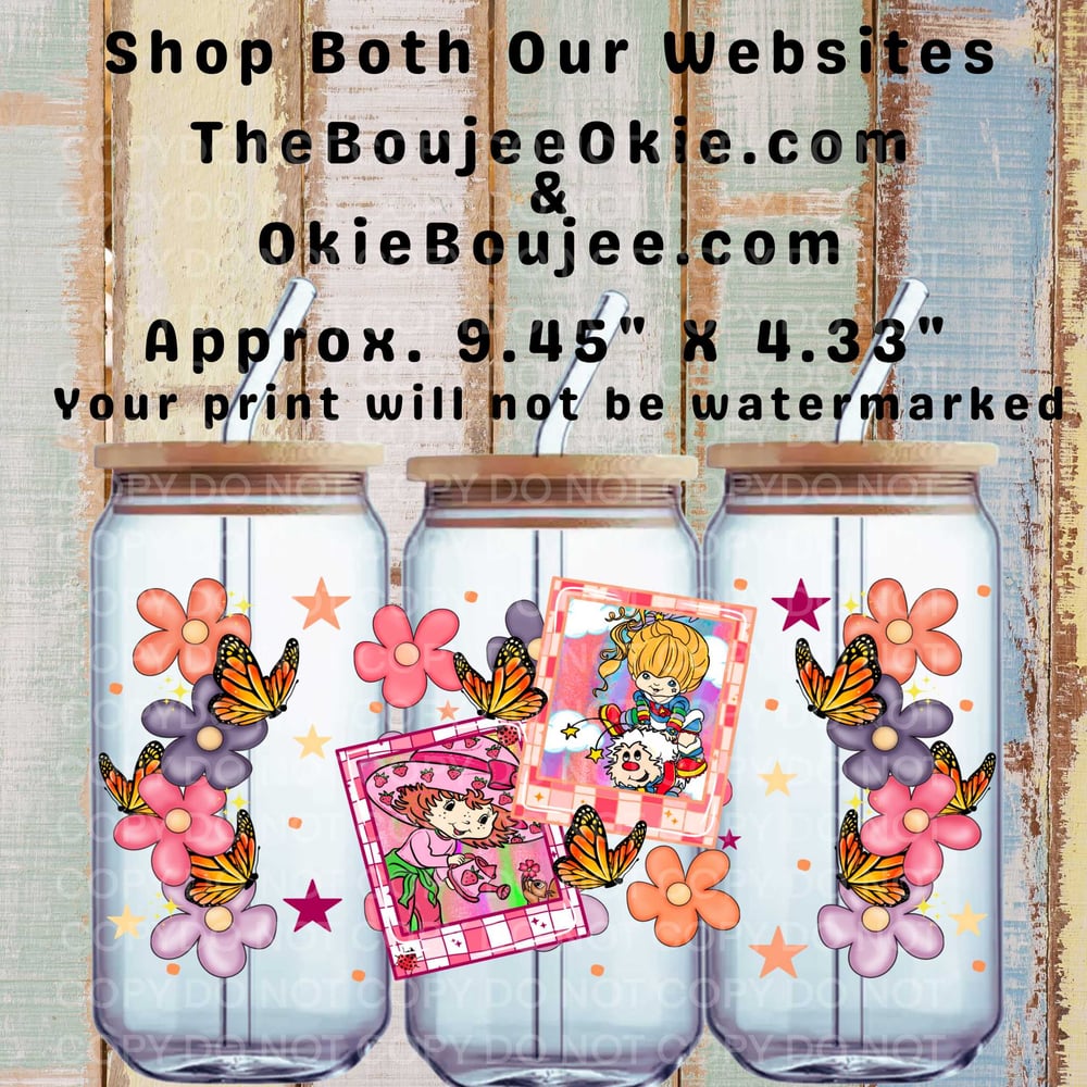 Image of Rainbow Bright & Strawberry Shortcake Double Sided Uv Dtf Wrap W0879