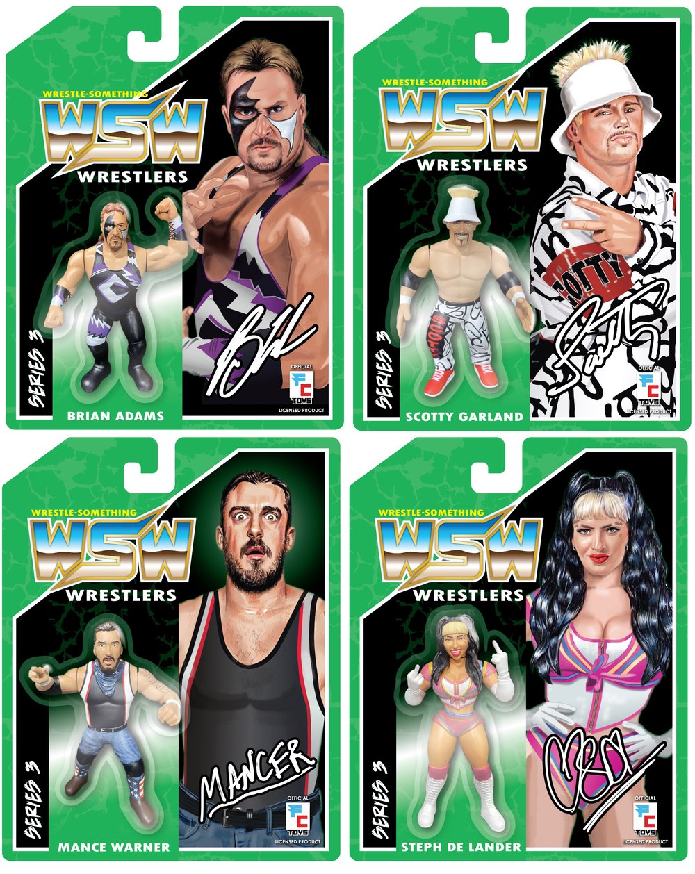 BUNDLE OFFER: COMPLETE SET WRESTLE-SOMETHING WRESTLERS SERIES 3 BY FC TOYS