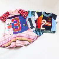 Image 3 of chicago bears blue bold bday boy kid 2T two 2 second 2nd birthday short sleeve top shirt gift 