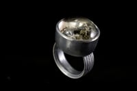 Image 1 of Lodolite Quartz Ring on textured band