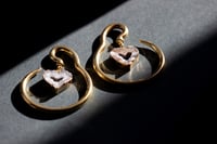 Image 2 of Druzy Agate Hangers - Heart Hangers for Stretched Ears - Stainless Steel 316L - 4mm - Gold