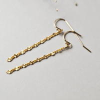 Image 2 of Gold filled 'starburst' chain drop earrings