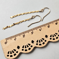 Image 3 of Gold filled 'starburst' chain drop earrings