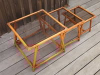 Image 5 of Tables gigognes en rotin et verre