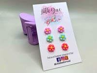 Image 2 of Petite Pastel Daisy Earrings