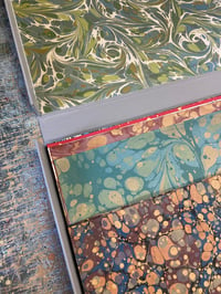 Image 1 of BUMPER One-of-a-kind Clam Shell Box filled with marbled papers! 