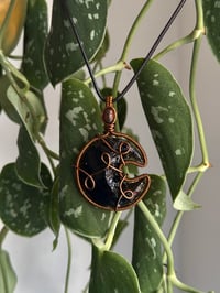 Image 1 of Obsidian and Black Opal Moon